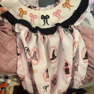 Pink and Black Bow Print Dress